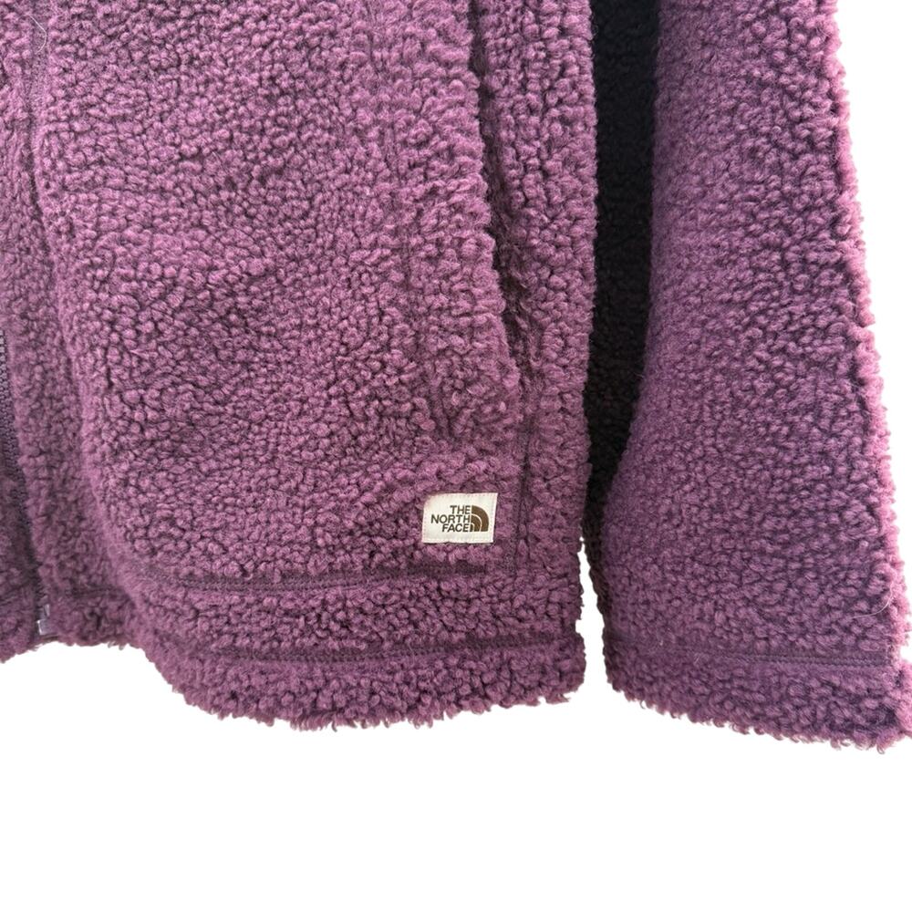 NWT The North Face Ridge Hoodie Full Zipper High Pile Jacket BlackBerry Size M - Picture 7 of 15